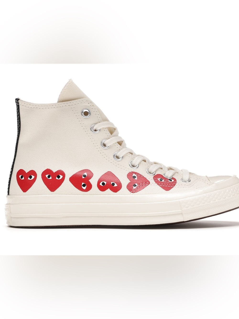 Comme des Garçons PLAY x Converse Chuck 70 Multi Heart High Top Sneakers Size 10